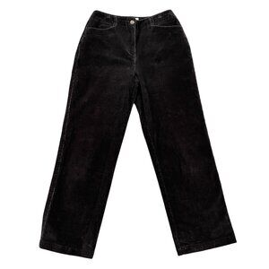 Talbots Petites Corduroy Pants Womens 10 Brown Stretch High Rise Cords